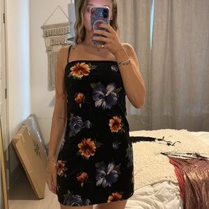 Floral Black Dress